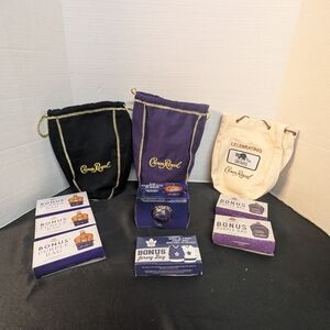 New Lot of 10 Bonus Crown Royal Purple Drawstring Bags, Felt Quilt Sew Crafts